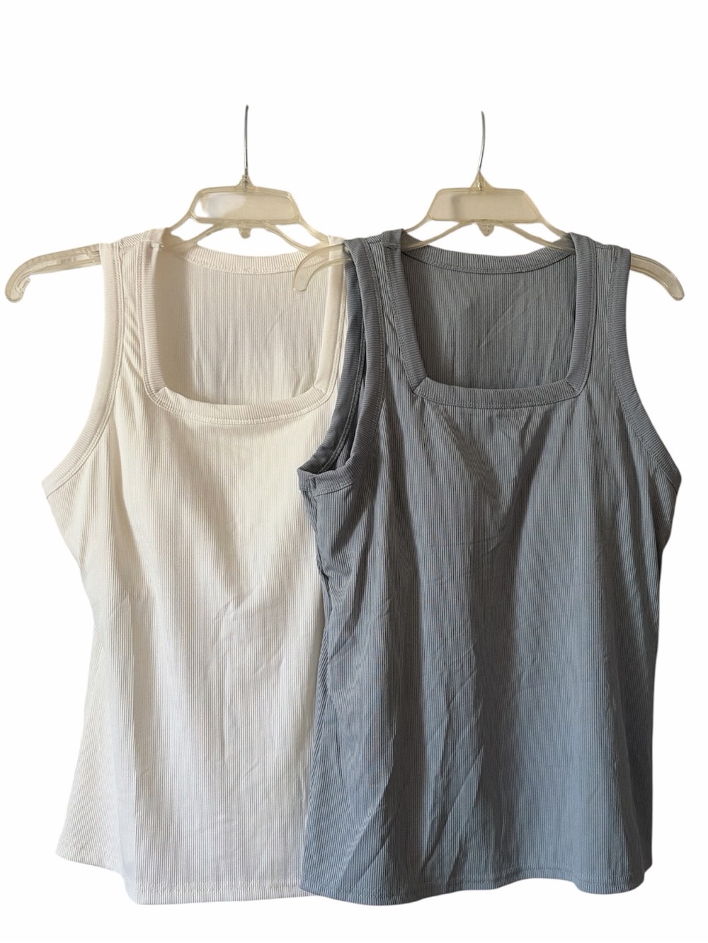 Fixed pads! Pair of ribbed tanks